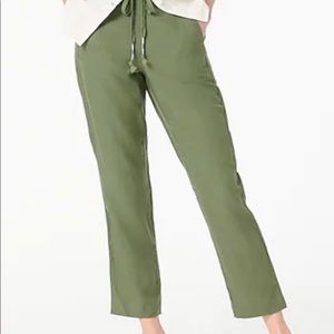 JCrew Tall Tie-waist seaside pant in linen blend